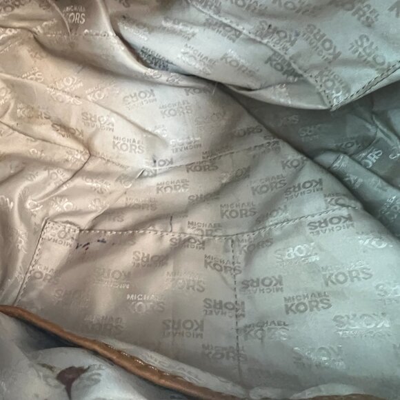 Michael Kors Fulton Camel Brown Leather Satchel Shoulder Bag - Picture 6 of 7